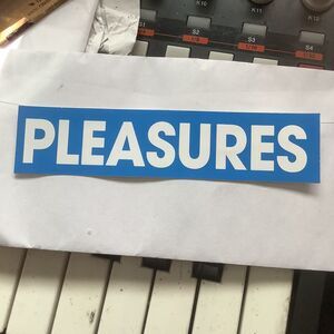 Pleasures Now Box Logo Sticker Graphic Blue and White